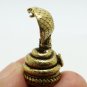 KING COBRA SNAKE MINI STATUE THAI TINY BRASS AMULET STRONG PROTECTION TALISMAN