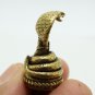 KING COBRA SNAKE MINI STATUE THAI TINY BRASS AMULET STRONG PROTECTION TALISMAN