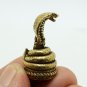 KING COBRA SNAKE MINI STATUE THAI TINY BRASS AMULET STRONG PROTECTION TALISMAN