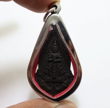 THAO WESSUWAN LP PAT PENDANT (1) WEALTH KING LUCKY RICH THAI MIRACLE YAK AMULET
