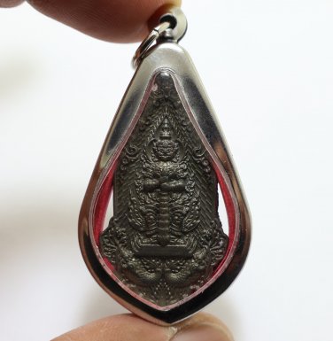 THAO WESSUWAN LP PAT PENDANT (4) WEALTH KING LUCKY RICH THAI MIRACLE YAK AMULET