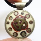 OM TIBET SURYA GOD VINTAGE PENDANT BLESSED HINDU MANTRA TIBETAN CHARM NECKLACE