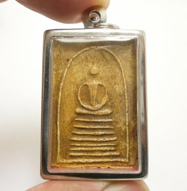 PHRA SOMDEJ BACK PIDTA LP PHU BLESSED 1922 THAI RARE AMULET (1) MIRACLE RICH WIN