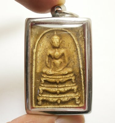 PHRA SOMDEJ POOTSORN TARN SINGA BLESS 1972 WAT RAKANG THAI BUDDHA AMULET PENDANT