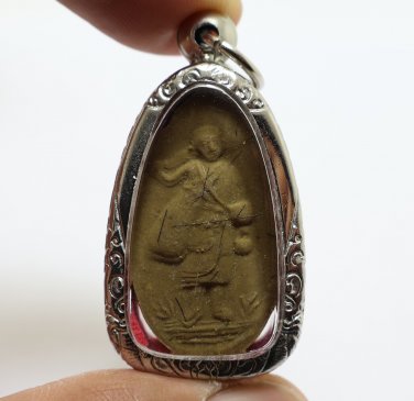PHRA SIVALI LP TOH BLESSED 1978 PENDANT (3) SIVALEE BUDDHA YANT LUCKY TRADE RICH