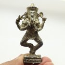 DANCING LORD GANESHA MINI AMULET GOD OF SUCCESS WISDOM GANESH HINDU METAL STATUE