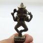 DANCING LORD GANESHA MINI AMULET GOD OF SUCCESS WISDOM GANESH HINDU METAL STATUE