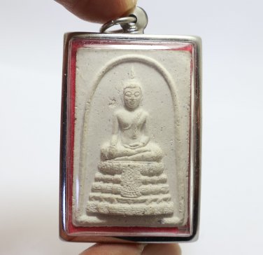 PHRA SOMDEJ WAT RAIKING BLESSED in 1971 THAI WHITE BUDDHA MIRACLE AMULET PENDANT