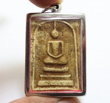 PHRA SOMDEJ BACK LP KLAI VAJASIT BLESSED 1969 WAT RAKANG THAI 3 TAKRUT AMULET 1