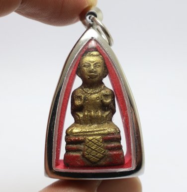 GUMAN THONG LP YAM BLESSED 1974 MAGIC KUMAN TONG AMULET (2) LUCKY GAMBLE PENDANT