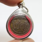 LP KASEM KHEMAKOH CHOKE DEE SMALL BRASS COIN IN 1989 LUCKY SUCCESS THAI AMULET