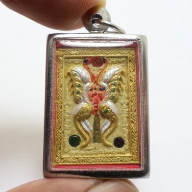 SMALL THEP JAMLANG KRUBA KRITSANA MAGIC BUTTERFLY SALIKA THAI AMULET PENDANT 3