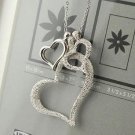silver 3 heart necklace