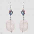 Freshwater Pearl and Quartz Earrings Crafted in 925 Sterling silver.