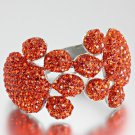 Blinged Out Rhinestone Encrusted Dog Paw Orange Bracelet