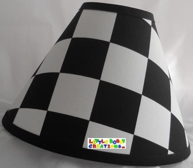 black and white checkered lamp shade