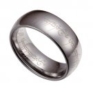 Free Shipping Silver Lord of the Rings Tungsten Ring Size 7/8/9/10/11/12