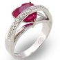Ruby Heart CZ Ring