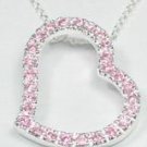 Pink CZ Heart Necklace