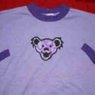 Grateful Dead Ringer T-Shirt Bear Head Purple Size Small