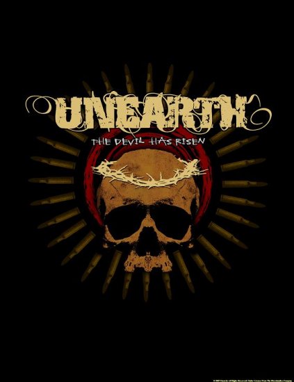 Unearth Poster Flag Devil has Risen Logo Tapestry