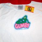 Gumby Babydoll T-Shirt Puffy Logo White Size Large New