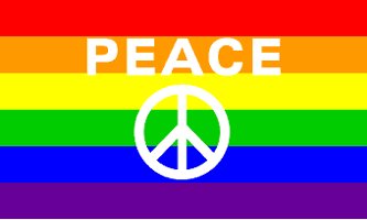 Peace Sign Rainbow Flag 3' x 5' New