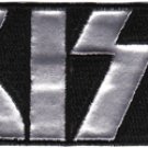 Kiss Iron-On Patch Silver Letters Logo