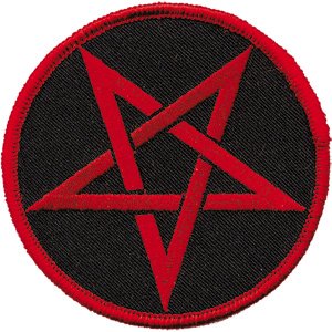 Pentagram Iron-On Patch Round Red Logo
