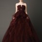 Backless Chocolate Tulle Ball Gown Wedding Dresses Bridal Dress US/UK 2 4 6 8 10 12 14 16