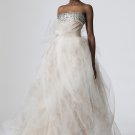 Ivory and Champagne Tulle Ball Gown Wedding Dresses US/UK 6 8 10 12 14 16