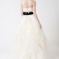 Lace Applique Tulle Princess Wedding Dresses With Black Sash 2013 US/UK 6 8 10 12 14 16