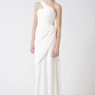 One Shoulder Sheath Floor Length Chiffon Wedding Dress US/UK 6 8 10 12 14 16