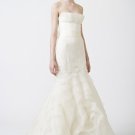 Strapless Applique Ruffled Organza Mermaid Wedding Dress US/UK 6 8 10 12 14 16