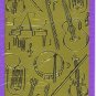Gold Music Instuments, Flute, Tuba, Note embossed stickers