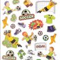 6 Soccer Players, Goalie gloves, net, balls, cleats scrapbooking stickers