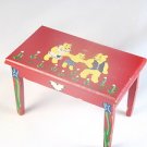 Hand Made and Painted 4" x 2 1/4" x 2 1/2" RED BEAR TABLE for Your Doll House