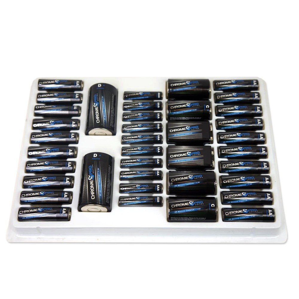 Family Combo Pack Alkaline Batteries Chrome Pro Series