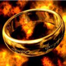 316L Titanium Steel Lord of the Ring Design Laser Engraving Ring 10# (Champagne Gold)