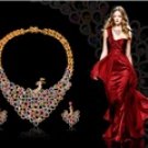 Colorful Crystal Decorated Elegant Peacock Design 18K Plated Alloy Necklace & Earrings Set (Golden)