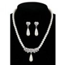 RED APPLE 18K Alloy Pearl Necklace with Earrings Set (White)
