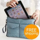 Soft Gadget Tablet Phone Camera Storage Pouch Bag Organizer Blue