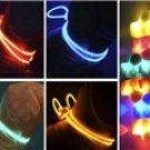 80 cm DIY Highlight Optical Fiber & Luminous Cartridge 3-Mode LED Flashing Pet Collar