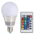 E27 10W AC85-277V 24-Key Remote Control Red Green Blue LED Bulb (Silver)