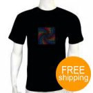 Visions Black LED Sound Activated EL Flashing Dancing T-shirt
