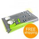 Cute Anime Print 3-Fold Wallet (Green/Grey)