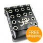 Pirate Skull Studded Cow Leather Waist/Shoulder Bag (Black)