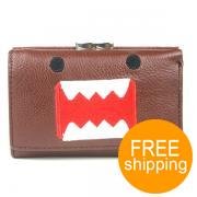 Domo Kun Tri-Fold Leather Wallet/Purse (Brown)