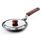 1pcs Heart Shape Egg Fry Mini Non-Stick Frying Pan + Cover (Black)