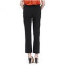 Women's Polyester & Spandex Pure Color Elastic Harem Pants L (Black)